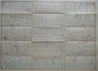 1948 CHAMPLIN PRESTO Road Map IOWA Rand McNally Hi - V - I Motor Oil United States 3