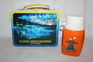 Vintage Close Encounters Of The Third Kind Metal Lunch Box Thermos 1978