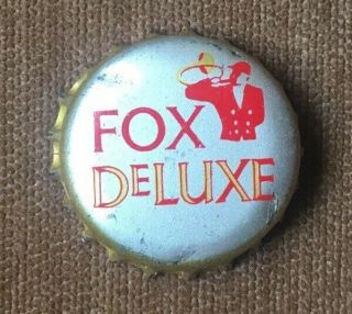 Rare Vtg Fox Deluxe Beer Cork Bottle Cap Crown Bugler