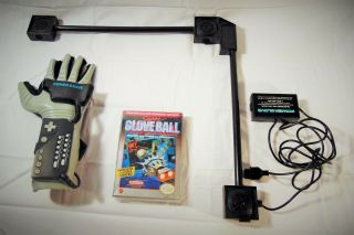 Vintage Nintendo Nes Power Glove Motion Sensor Bar Complete With Game Glove Ball