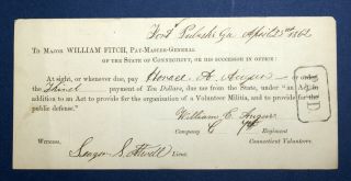 1862 Fort Pulaski Civil War Pay Receipt Signed by Lieutenant Seagar S.  Atwell 2