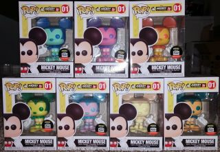 Funko Pop 90th Anniversary Complete Set Of 7 Mickey Mouse Funko Shop Exclusives