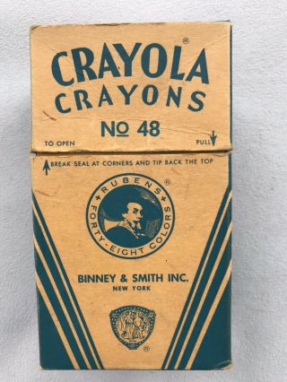 Rare Vintage Crayola Crayon With Flesh Color - 1950’s - 46 Ct No.  48 - Binney & Smith