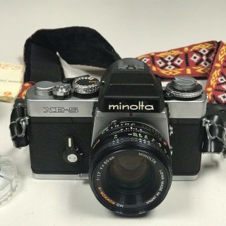Vintage Minolta XE - 5 35mm SLR Film Camera MD ROKKOR - X 1: 1.  7 f=50mm & More 2