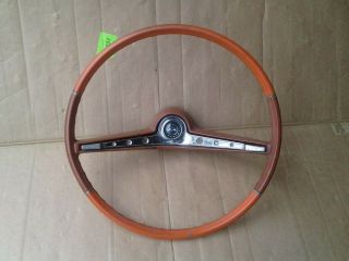 Vintage Oem 1962 Chevy Impala Red Steering Wheel W/ Chrome Horn Button 62