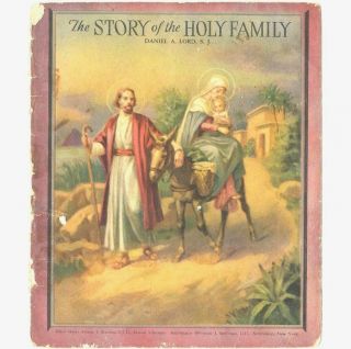 Frame - Able Pictures Jesus,  Christmas,  Joseph & Mary,  Old Book Pages 7 " X8 " ᴬ W1