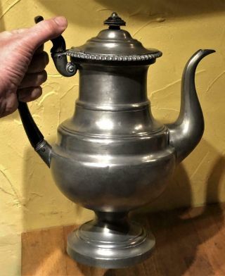 Antique Pewter Coffeepot Or Tall Teapot,  James Dixon & Son,  England,  C.  1835
