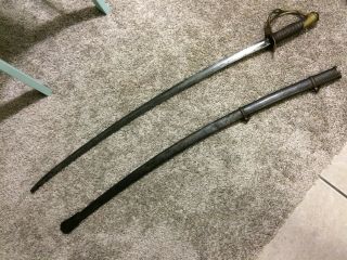 Us Federal Civil War 1864 Dated Lamb Maker Sword And Scabbard