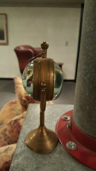 Vintage Mid Century Modern The Kings Magnified Orb Clock Pedestal 17 Jewel