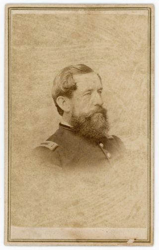 Civil War General Thomas Welsh Cdv Photo Advanced 1 Mile Antietam 45th Pa.  Inf.