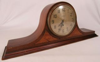 Vintage Hammond Electric Tambour Mantle Clock 1930 ' s WALNUT INLAY 2