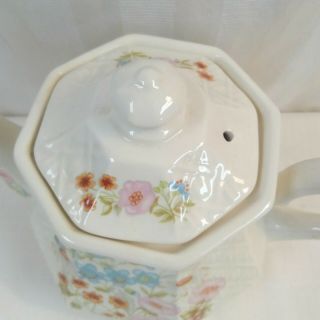 Vintage Teapot Sadler England Floral Basket Weave Ceramic Tea Pot 3