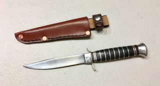 Vintage German Hunting Fighting Dagger Knife Solingen 3 Arrow Logo W/sheath