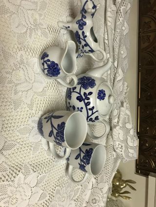 Blue & White Tea Set Porcelain Full Size