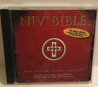 Niv Bible On Cd - Rom Includes 6 Other Bibles & 21 Reference Books Library Vg