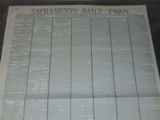 Apr.  17,  1865 Sacramento Ca Newspaper: President Abraham Lincoln Assassinated