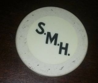 old vintage SMH (Samuel Miles Hastings) crest&seal poker chip Highland Park IL 2