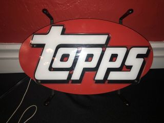 Topps Sport Cards Logo Display 16x9 Hta Neon Sign Vintage Man Cave Bar