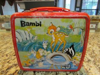 VINTAGE VERY RARE HARD TO FIND JAPANESE 1970 ' s BAMBI FOREIGN METAL LUNCHBOX 2