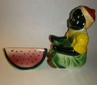 Vintage Black Americana Boy With Watermelon Salt & Pepper Shaker Set Japan 3