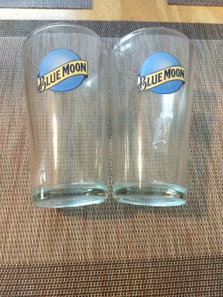 Blue Moon Beer Drinking Glass Pilsner Pub Bar Corona Bud Light 3