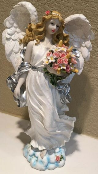 Vintage Ceramic Angel Flora Figurine 12” Tall Stunning (see Notes)