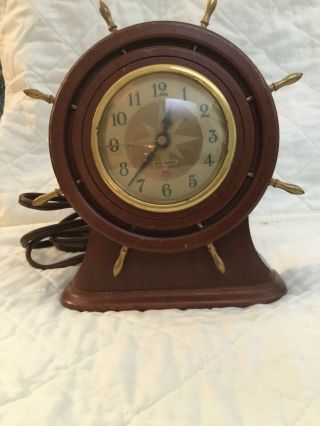 Antique Captain Wheel Electric Mantel Clock