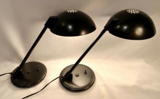 Pr Vintage Space Age Atomic Saucer Desk Lamps By Art Specialty Co Chicago Black
