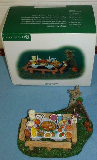 Dept 56 Village Accessory 56 - 53045 A Harvest Feast W/ Box Thanksgiving Table