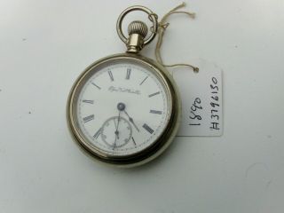 Pocket Watch Elgin 18 - S,  (1890) 7 Jewels As Running For 18,  Hrs