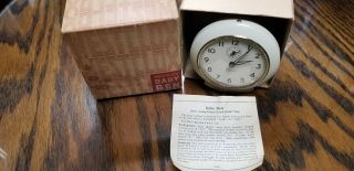 Vintage Westclox Baby Ben Alarm Clock Plain Dial Ivory Color No 324 W/ Box