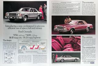1975 Ford Granada Ghia Coupe Sedan Vintage Ad Msrp $3,  698