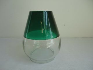 Antique Green Over Clear Extended Base Railroad Lantern Globe Shade Macbeth 220