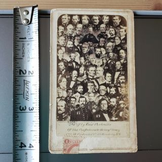 Civil War Confederate Generals Carte - De - Visite Photo Collage By Fredericks
