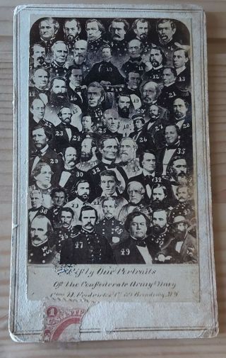 Civil War Confederate Generals carte - de - visite photo collage by Fredericks 2