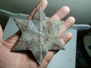 Antique Civil War Era Large Brass Copper Six Pointed Star Dug Found Rare