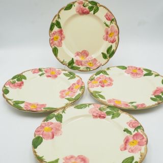 4 Vintage Estate Franciscan Desert Rose Luncheon Plates 9.  5 Inch Made In U.  S.  A.