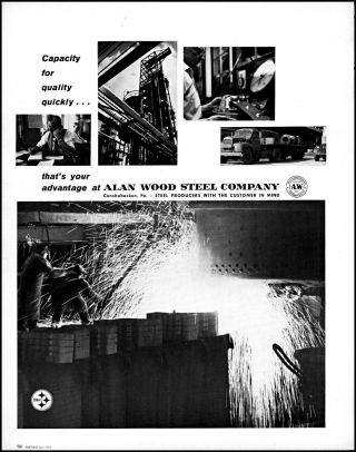 1961 Alan Wood Steel Co.  Conshohocken Pennsylvania Vintage Photo Print Ad Adl67