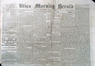 1863 Civil War Newspaper – Battle Of Gettysburg – July 4,  1863 Utica Ny