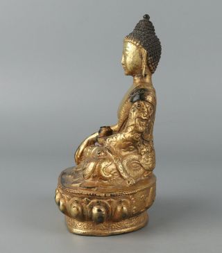 Chinese Exquisite Handmade Copper gilt Buddha statue 3