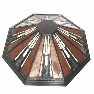 Dale Tiffany Lamp Shade Arts and Crafts Style Mission Mica Stained Glass 2