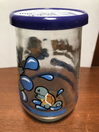 1999 POKEMON Squirtle 07 Welch ' s Glass Jelly Jar With Lid Nintendo 2