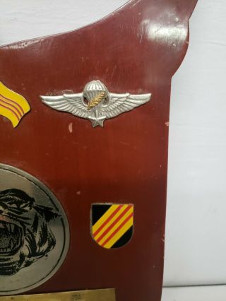 Vintage Vietnam 5th Special Forces Plaque LTC 1966 - 1967 Jump Wings Tiger 60s 3