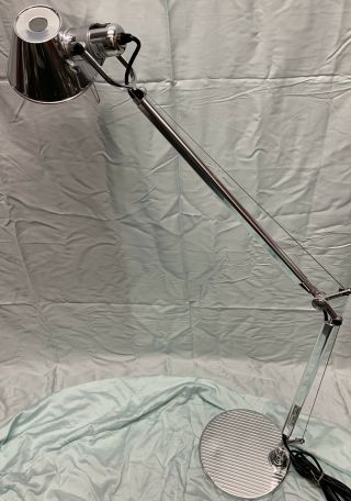 Vintage Artemide Tolomeo Full Size Desk Lamp W/ Base Silver (at1004)