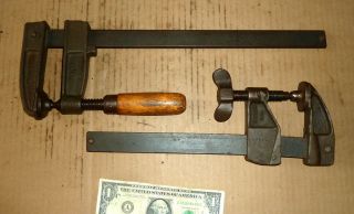 Vintage 2 Bar C Clamp,  Vise,  Taylor 15 - 12 ",  Hartford Co.  3ccn - 15 - 1/2 ",  Old Usa Tool