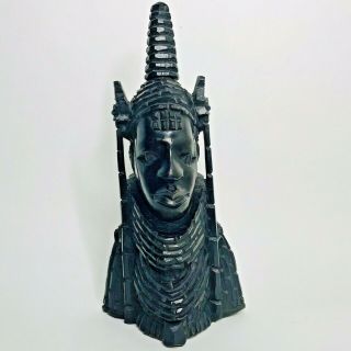 Vintage Awesome Large African Tribal Ebony Carved Wood Bust Head
