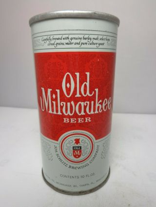 10oz Old Milwaukee 1975 Straight Steel Pull Tab Beer Can 101 - 28 Memphis,  Tenn.