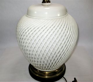Vintage Frederick Cooper Chicago Table Lamp Basket Weave Brass Legendary Design