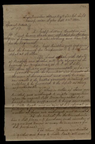 1862 Confederate Civil War Document Allen 
