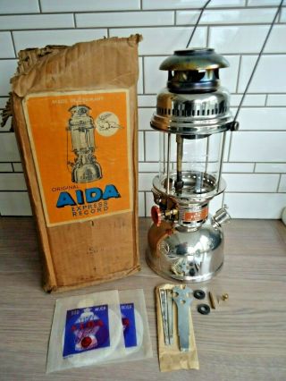 Boxed Aida Express Record 1500/500cp Pressure Lantern Dated 1960 Good Condtion